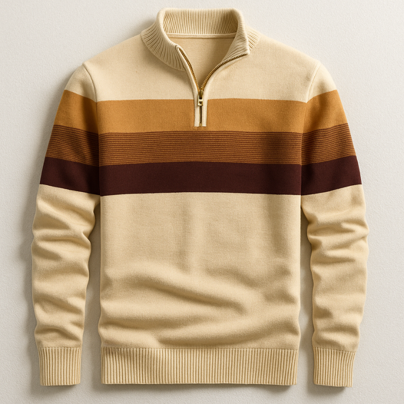 Pull Bradford à demi‑zip