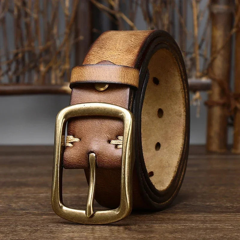 Matte Brass Buckle Belt