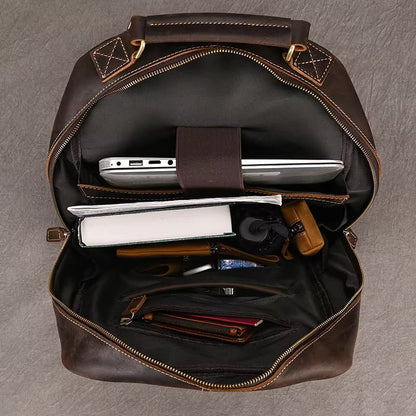 EMBOSSED LEATHER BACKPACK