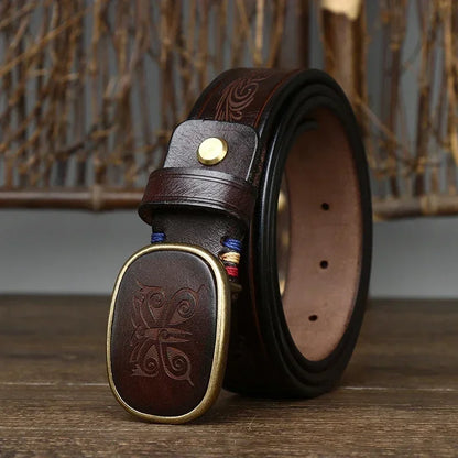 Vintage Brass Engrave Belt