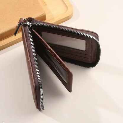 Vintage Leather Zipper Wallet