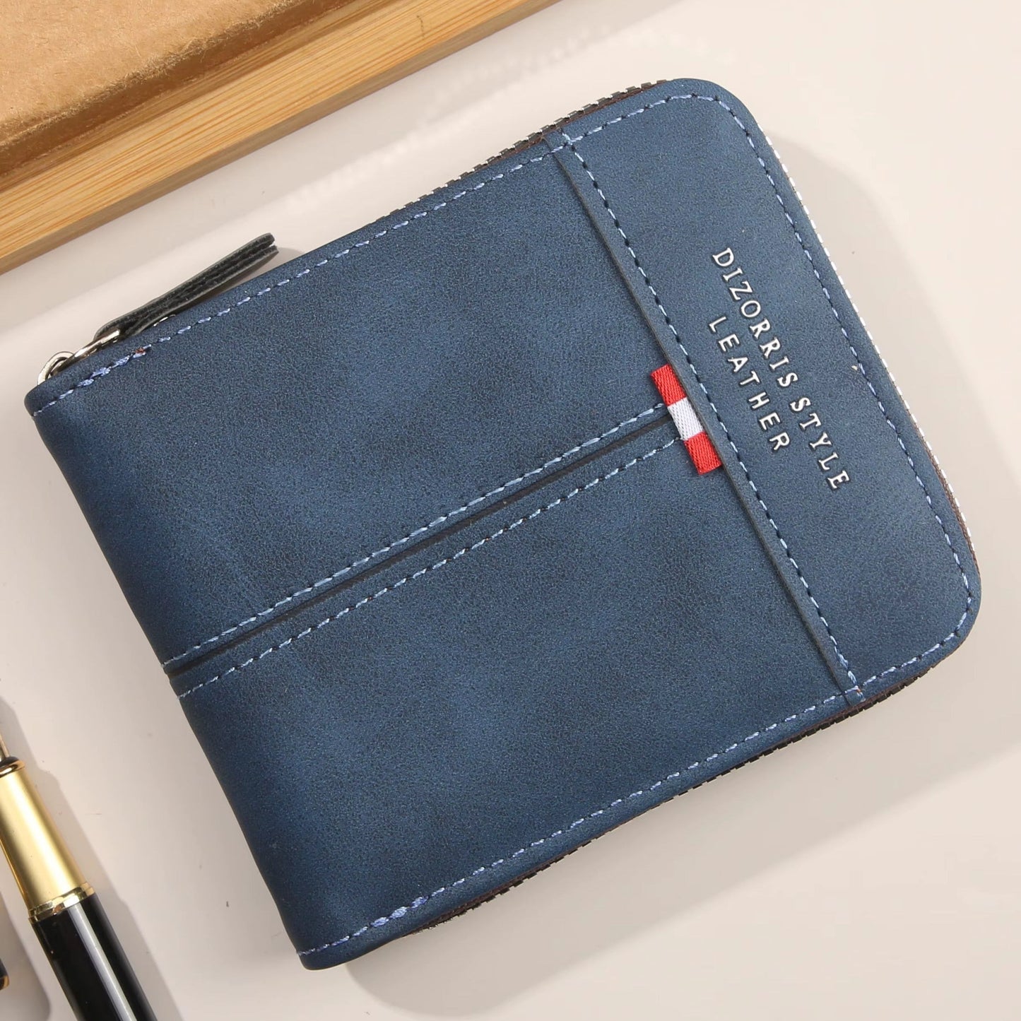 Vintage Leather Zipper Wallet